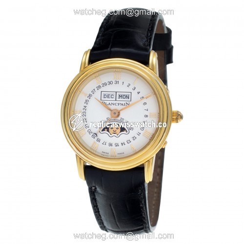 Blancpain 6395 1418 58 Leman Automatic Female 18k yellow gold Replica
