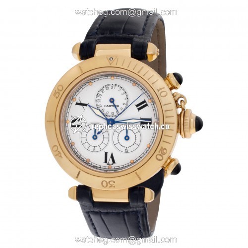 Cartier 1353 Pasha Quartz Unisex 18k Yellow Gold Replica