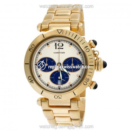 Cartier 30009 Pasha Quartz Male 18k yellow gold Replica
