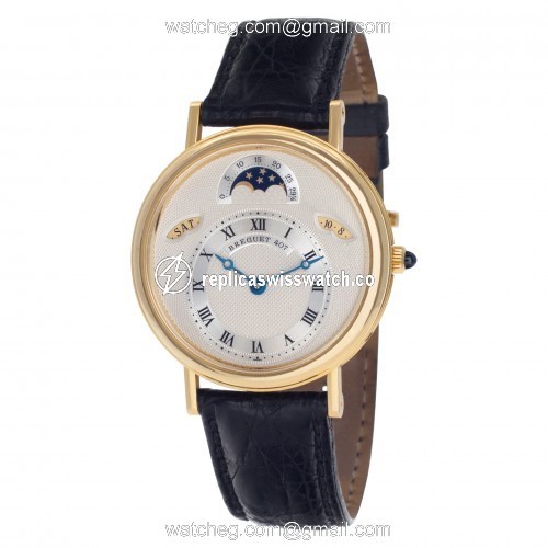 Breguet 3337ba/1e/986 Quantieme Automatic Male 18k yellow gold Replica