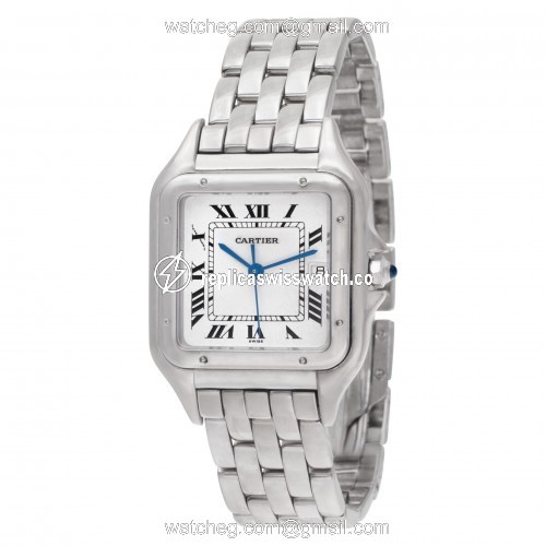 Cartier 1650 Panthere Quartz Unisex 18k White Gold Replica