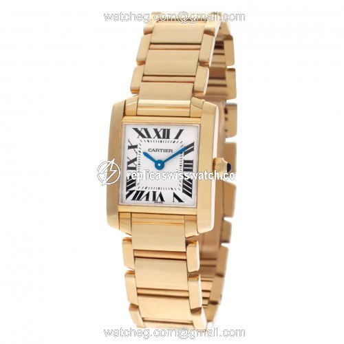 Cartier W50002N2 Tank Francaise Quartz Female 18k Yellow Gold Replica