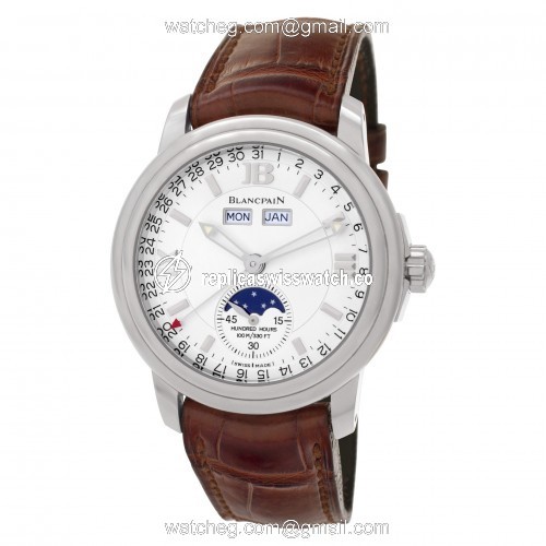 Blancpain 3563-1527-53 Villeret Automatic Male 18k White Gold Replica