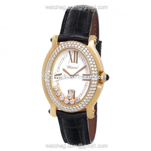 Chopard 27/7012-23 Happy Sport Quartz Female 18k yellow gold Replica