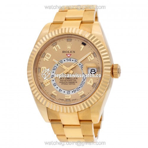 Rolex 326938 Sky-Dweller Automatic Unisex 18k yellow gold Replica