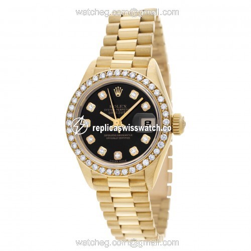 Rolex 69138 Datejust Automatic Female 18k Yellow Gold Replica