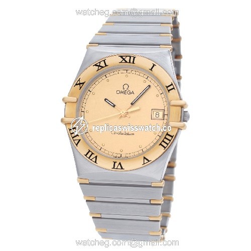 Omega 39610701 Constellation Quartz Male 18k gold & Stainless Steel Replica