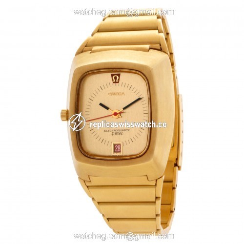 Omega 196.005 Electroquartz Quartz Male 18k yellow gold Replica
