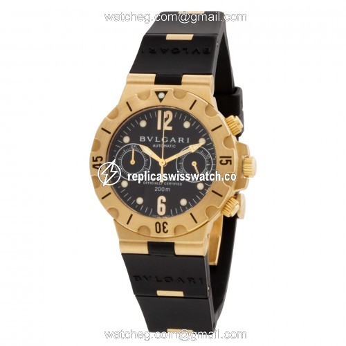 Bvlgari SC38G Scuba Automatic Male 18k yellow gold Replica