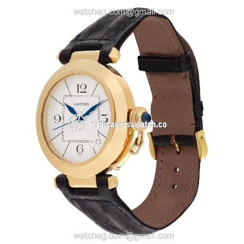 Cartier W3004856 Pasha 38mm Automatic Male 18k yellow gold Replica