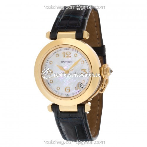 Cartier 1035 Pasha 35 Automatic Unisex 18k yellow gold Replica