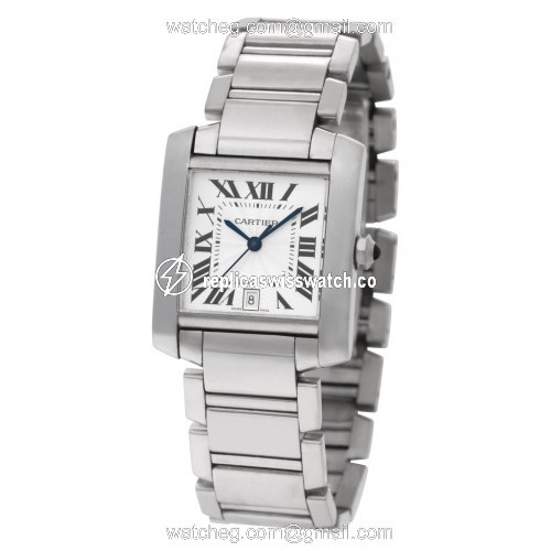 Cartier W50011S3 Tank Francaise Automatic Unisex 18k White Gold Replica