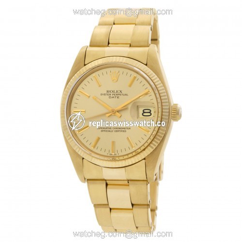 Rolex 15038 Date Automatic Male 14k yellow gold Replica
