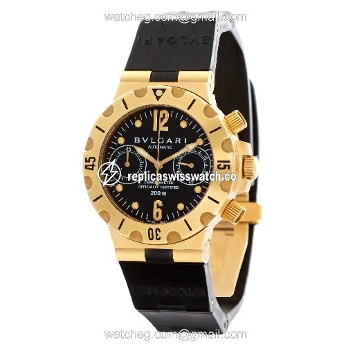 Bvlgari SC 38 C Diagono Acqua Scuba Automatic Unisex 18k Yellow Gold Replica