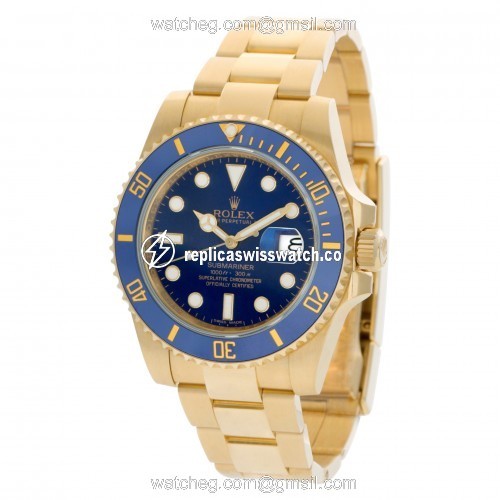 Rolex 116618LB Submariner Automatic Male 18k yellow gold Replica