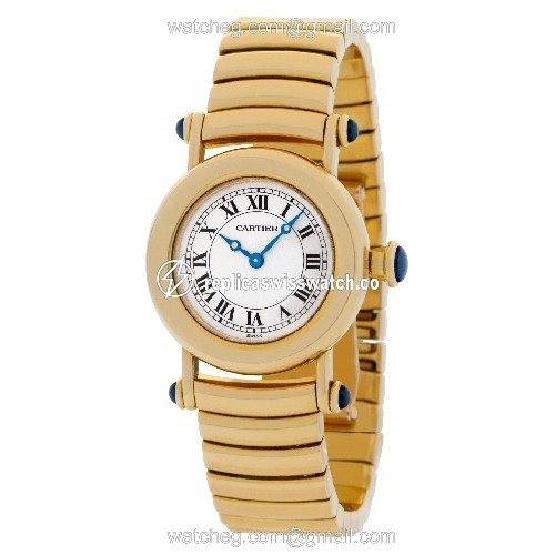 Cartier 1440 Diabolo Quartz Unisex 18k Yellow Gold Replica