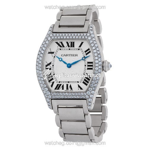 Cartier WA5038W9 Tortue Manual Female 18k White Gold Replica