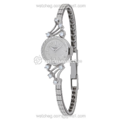Omega A7575 Cocktail Manual Female 18k White Gold Replica