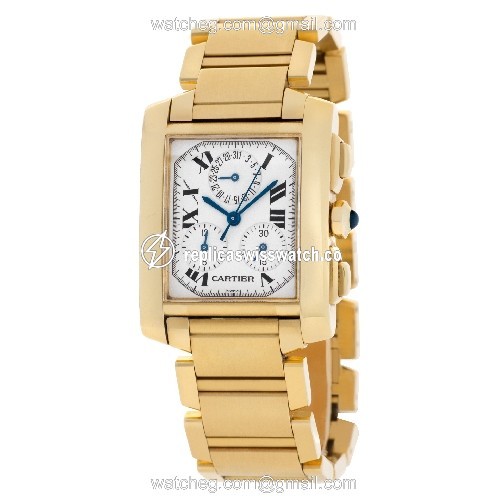 Cartier W50005R2 Tank Francaise Quartz Male 18k yellow gold Replica