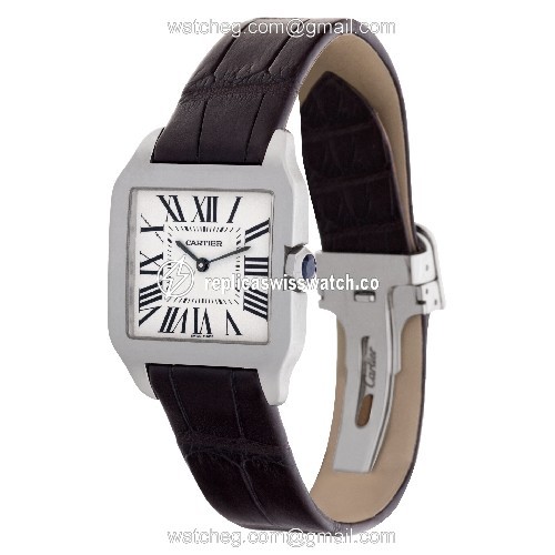 Cartier W2009451 Santos Dumont Quartz Unisex 18k White Gold Replica