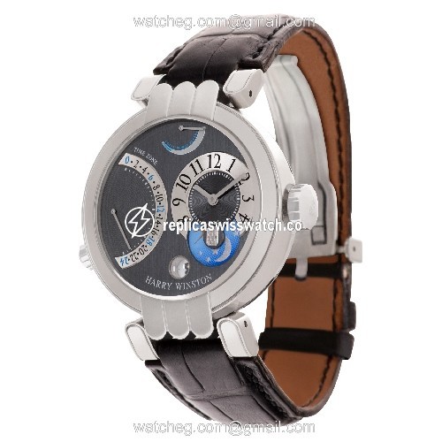 Harry Winston 200.mmtz39w Excenter Timezone Manual Unisex 18k White Gold Replica