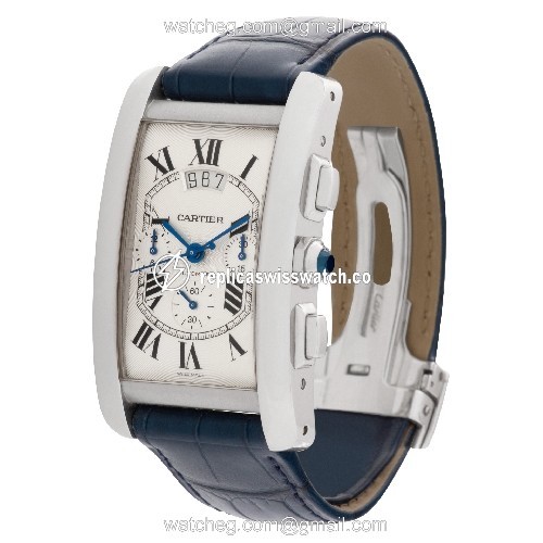 Cartier W2609456 Tank Americaine Automatic Male 18k White Gold Replica