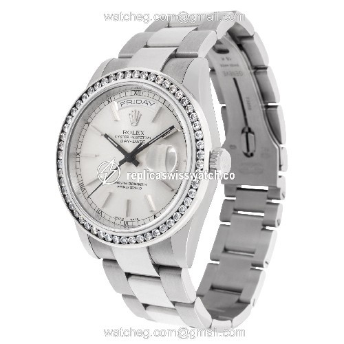 Rolex 118209 Day-Date Automatic Male 18k White Gold Replica