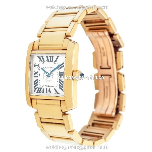 Cartier W50002N2 Tank Francaise Quartz Female 18k yellow gold Replica