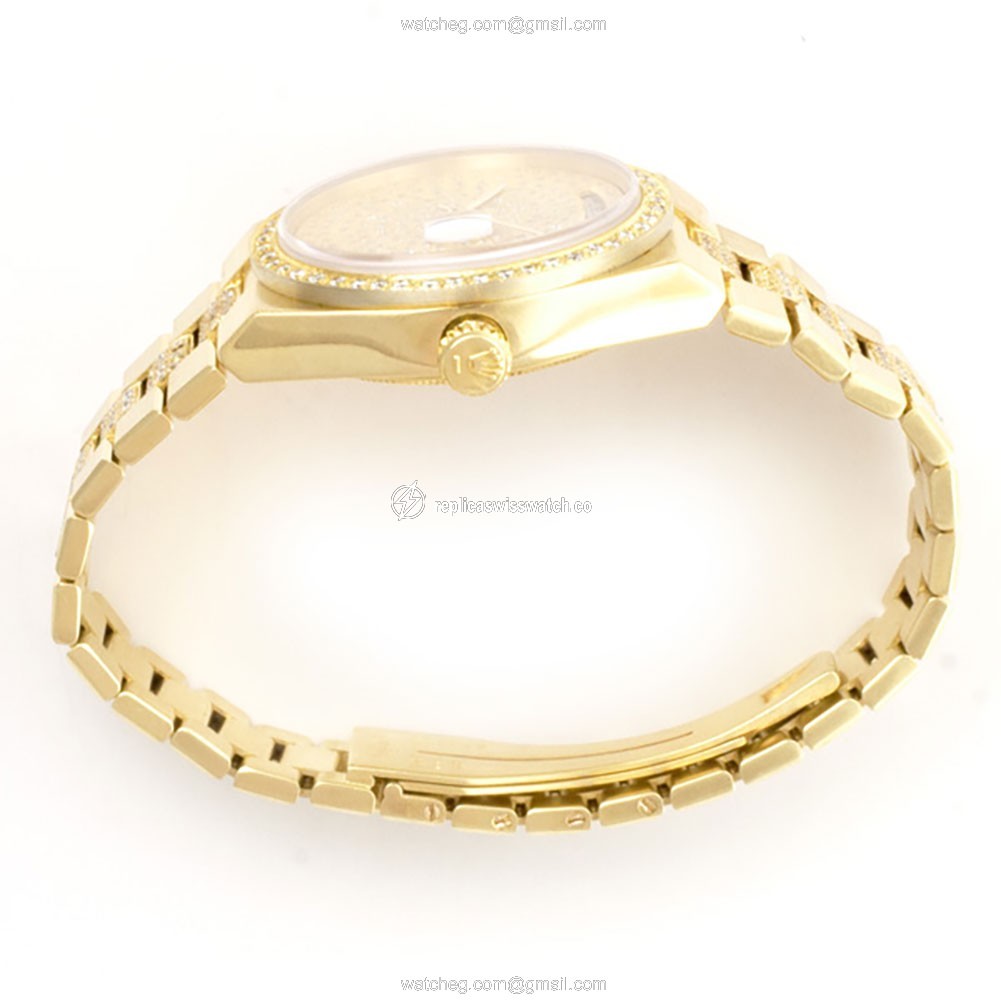 Rolex 19018 Oysterquartz Day Date Quartz Male 18k yellow gold Replica