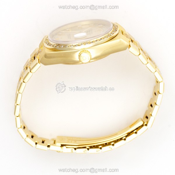 Rolex 19018 Oysterquartz Day Date Quartz Male 18k yellow gold Replica