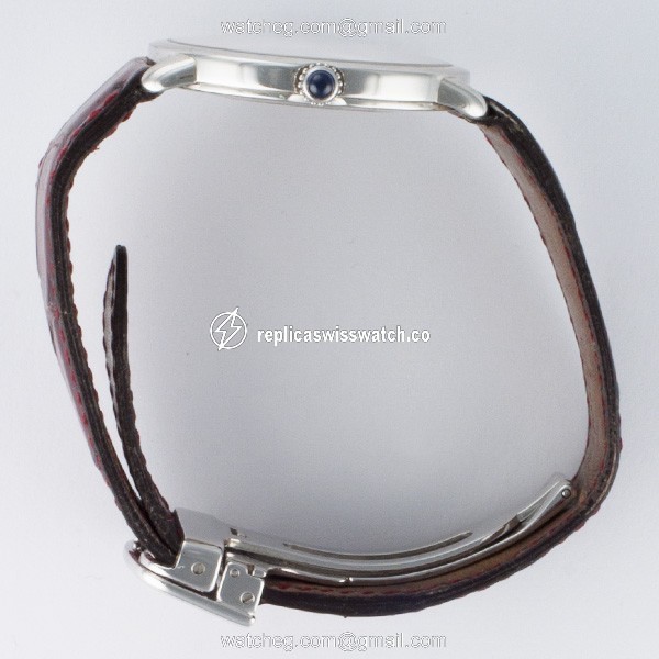 Cartier 2452 b Ronde Solo Manual Male Platinum Replica