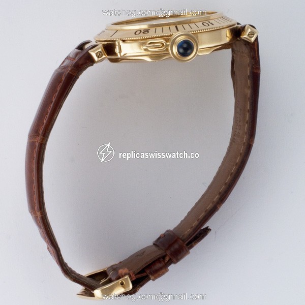 Cartier 1989 Pasha Automatic Male 18k yellow gold Replica