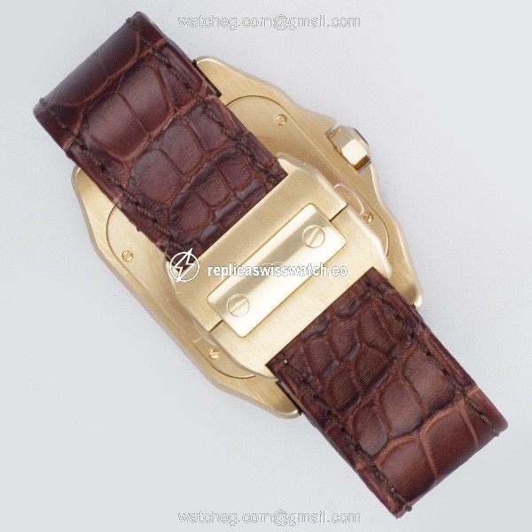 Cartier W20071Y1 Santos 100 Automatic Male 18k yellow gold Replica