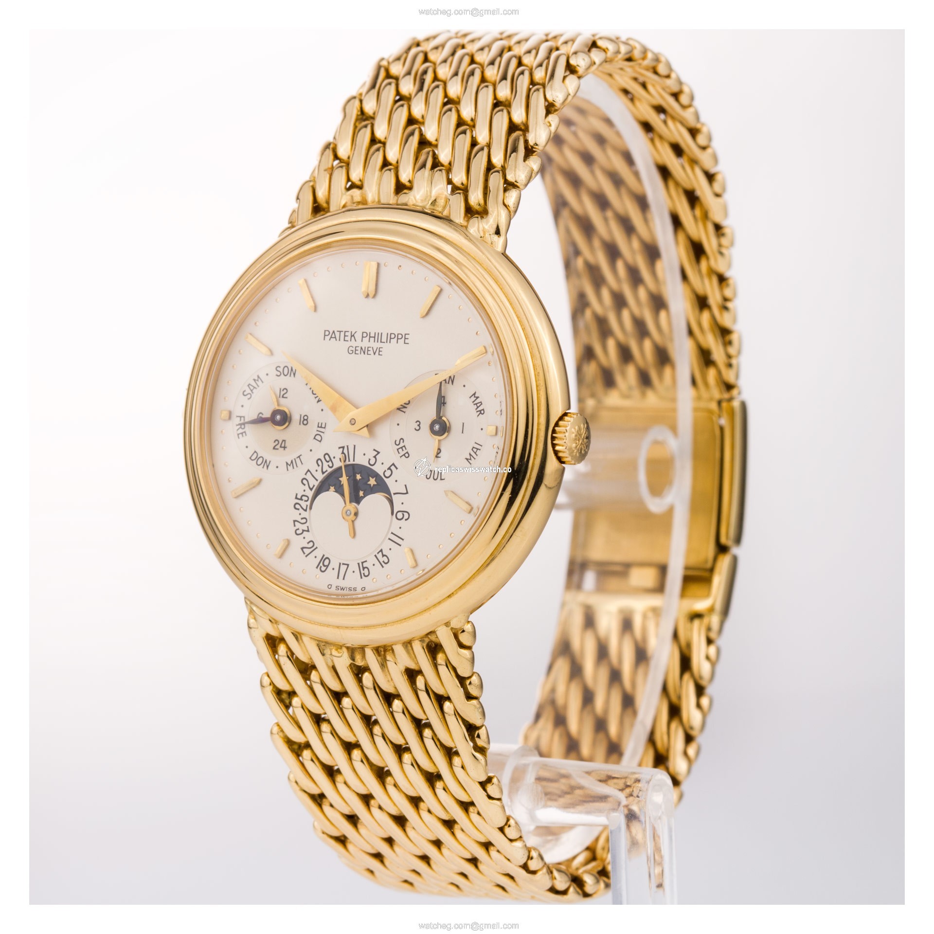 Patek Philippe 3945-1 Perpetual Calendar Automatic Male 18k yellow gold Replica