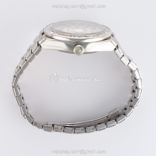 Rolex 19019 Day-Date Quartz Male 18k White Gold Replica
