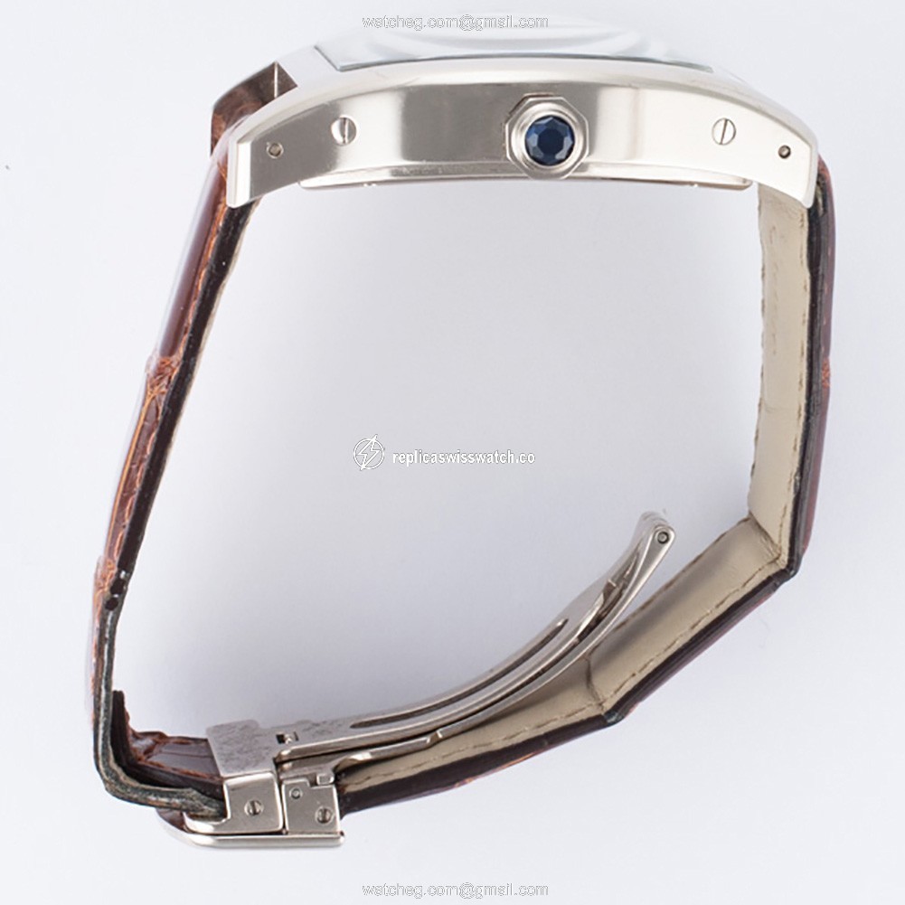 Cartier w1545951 Tortue Manual Male 18k White Gold Replica