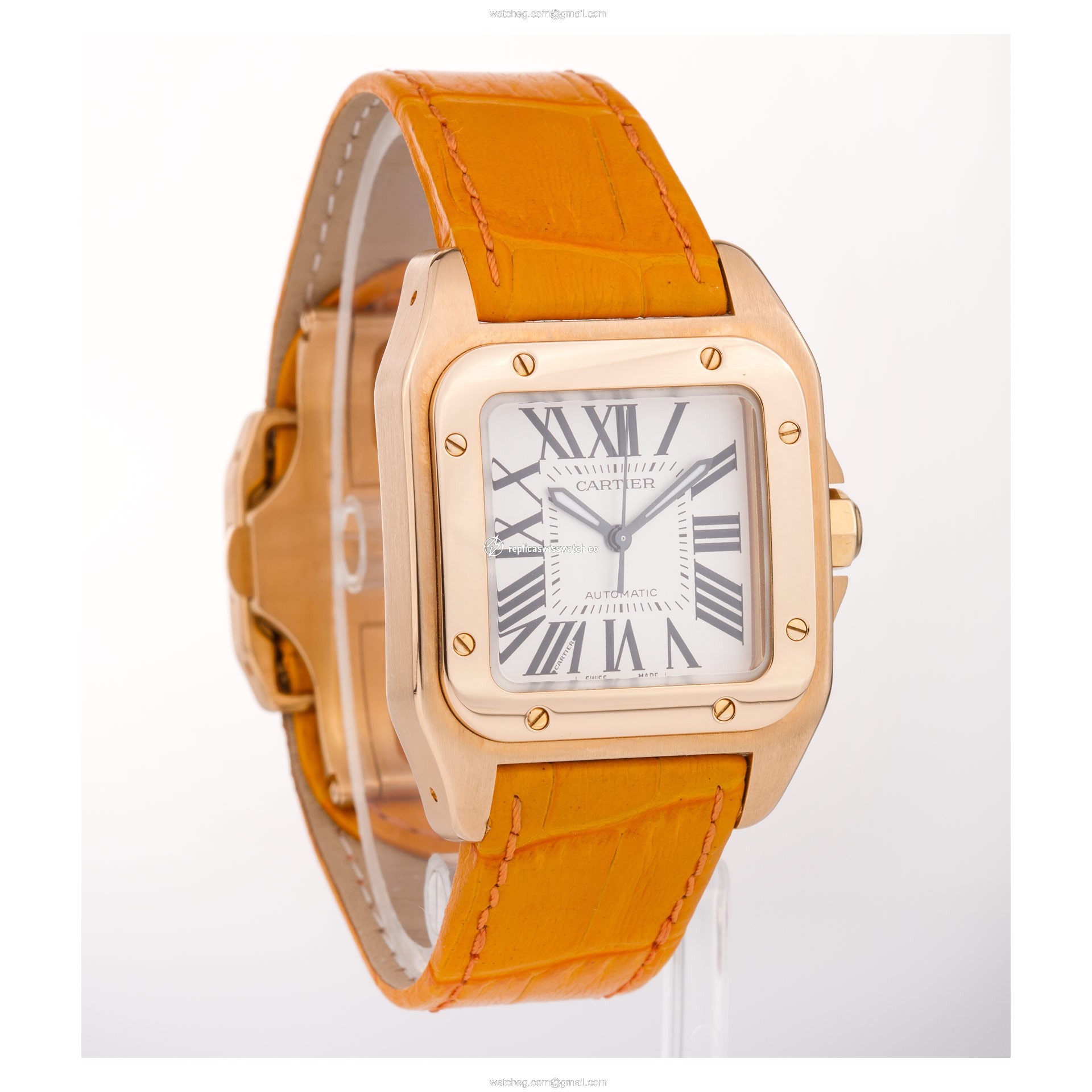 Cartier W20108Y1 Santos 100 Automatic Unisex 18k yellow gold Replica