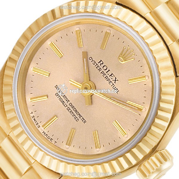 Rolex 67198 Oyster Perpetual Automatic Female 18k yellow gold Replica