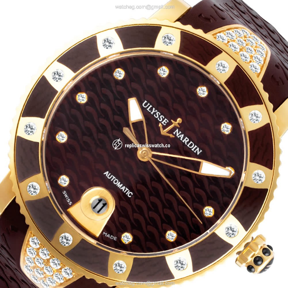 Ulysse Nardin 1724 Lady Diver Automatic Unisex 18k rose gold Replica