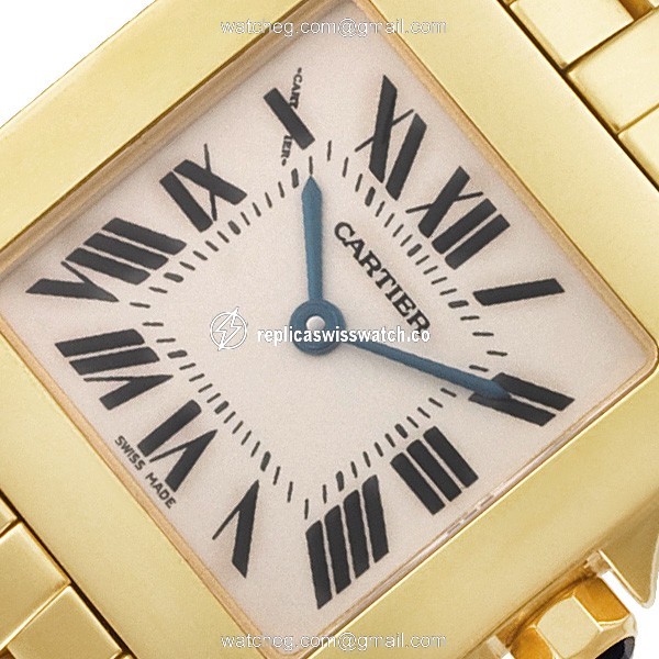 Cartier w25062x9 Santos Demoiselle Quartz Unisex 18k yellow gold Replica