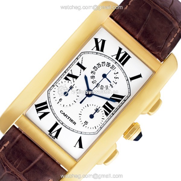 Cartier 1730 Tank American Quartz Male 18k yellow gold Replica