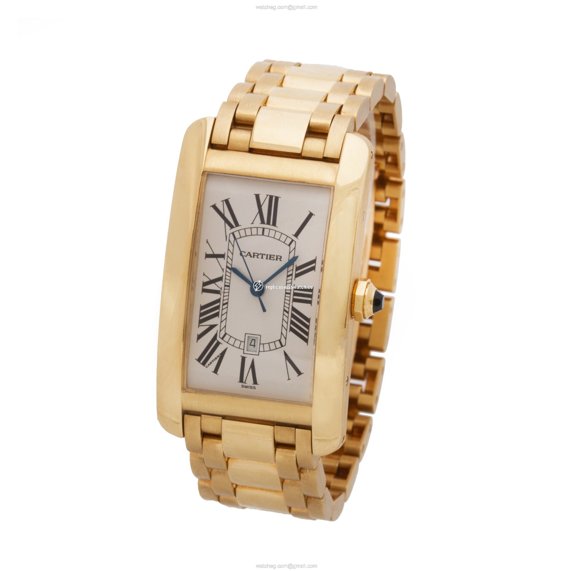 Cartier W26031K2 Tank American Automatic Male 18k yellow gold Replica