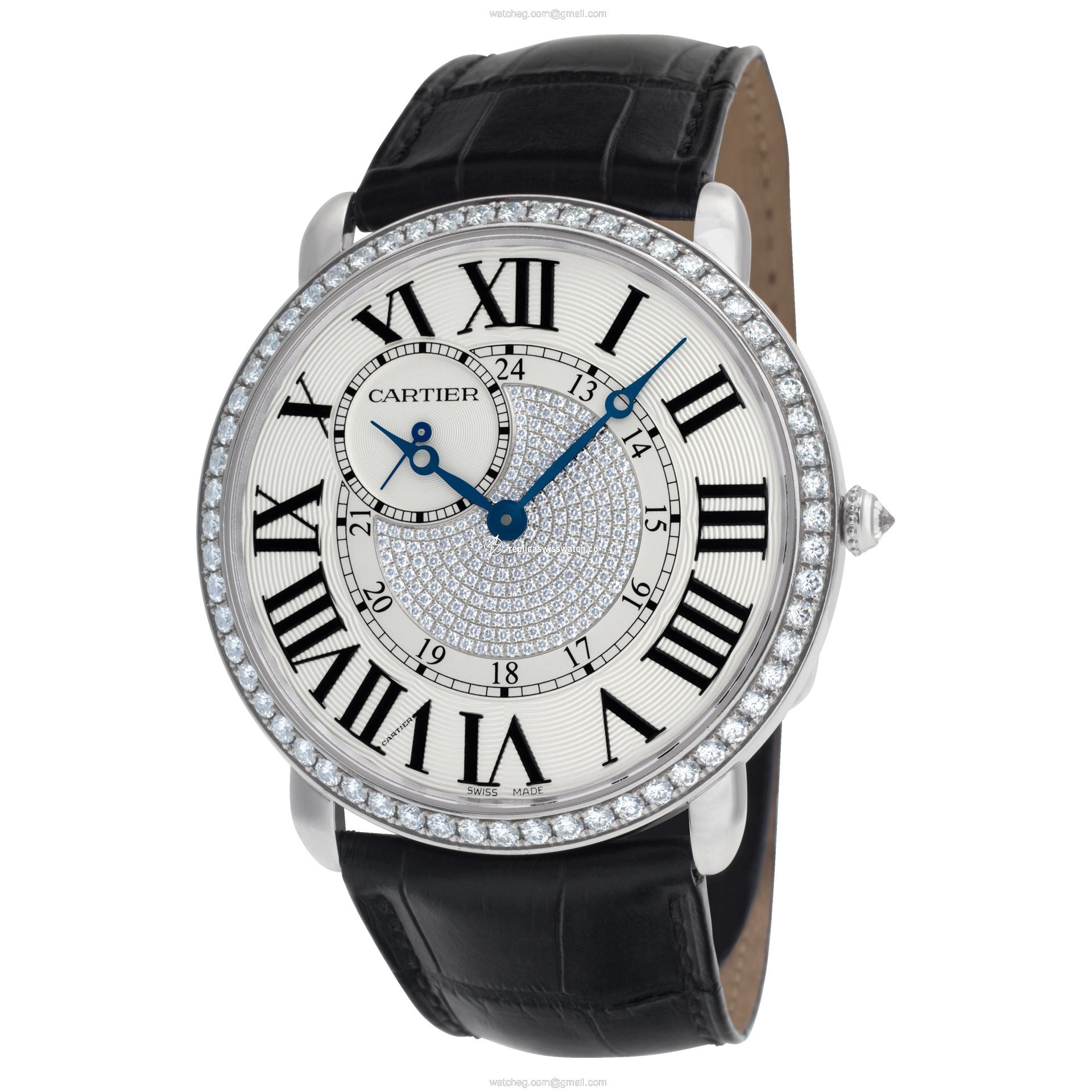 Cartier WR007004 Ronde Louis Manual Unisex 18k White Gold Replica