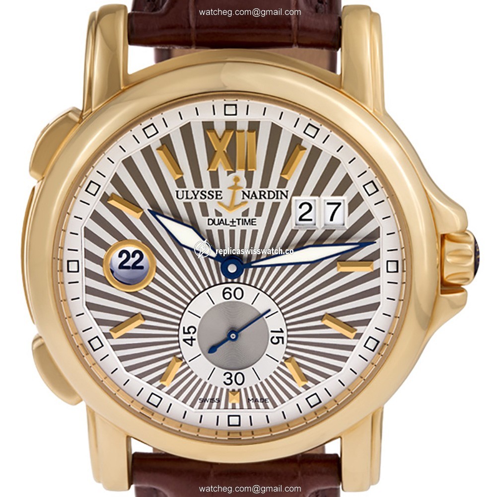 Ulysse Nardin 246-55 Dual Time Automatic Male 18k yellow gold Replica