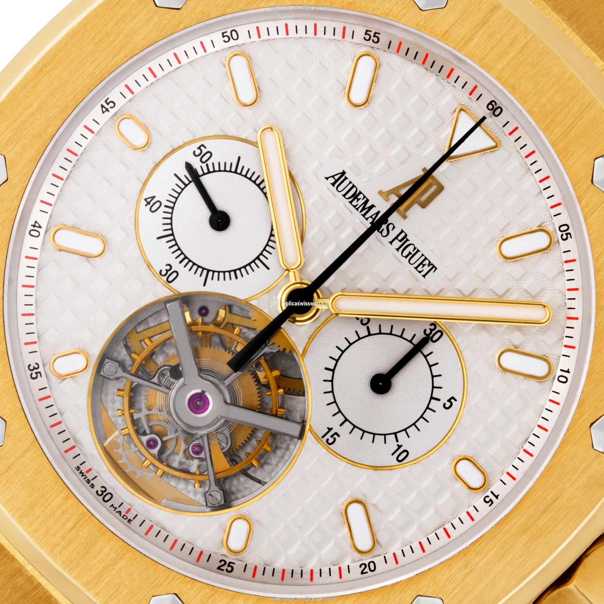 Audemars Piguet 25977BA.OO.1205BA.02 Tourbillon Manual Male 18k yellow gold Replica