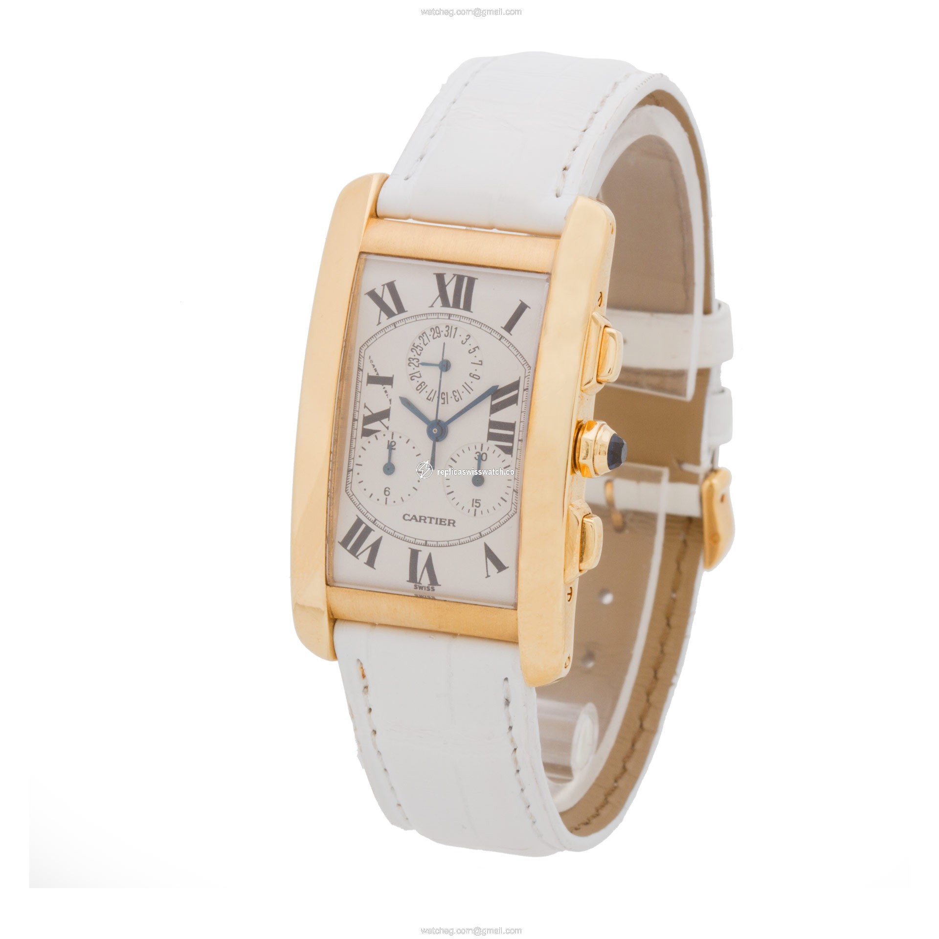 Cartier 1730 Tank Americaine Quartz Male 18k yellow gold Replica