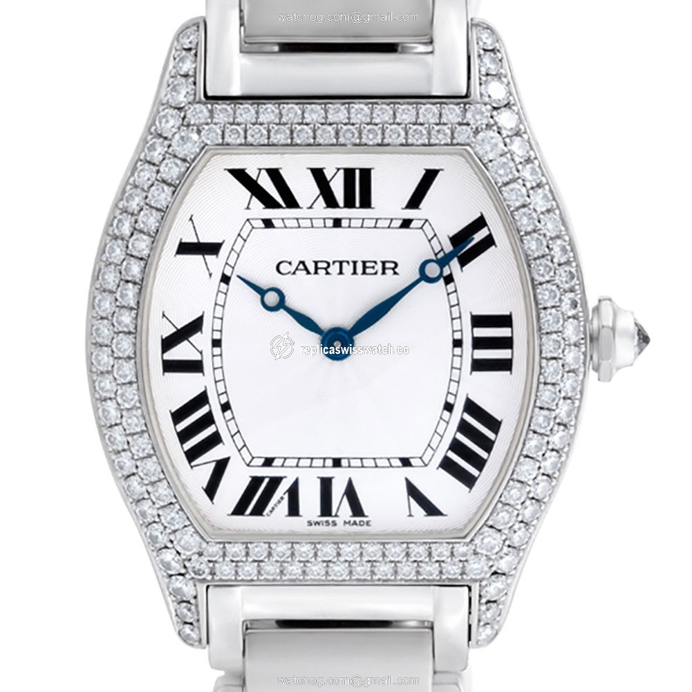 Cartier 2497 Tortue Manual Unisex 18k White Gold Replica