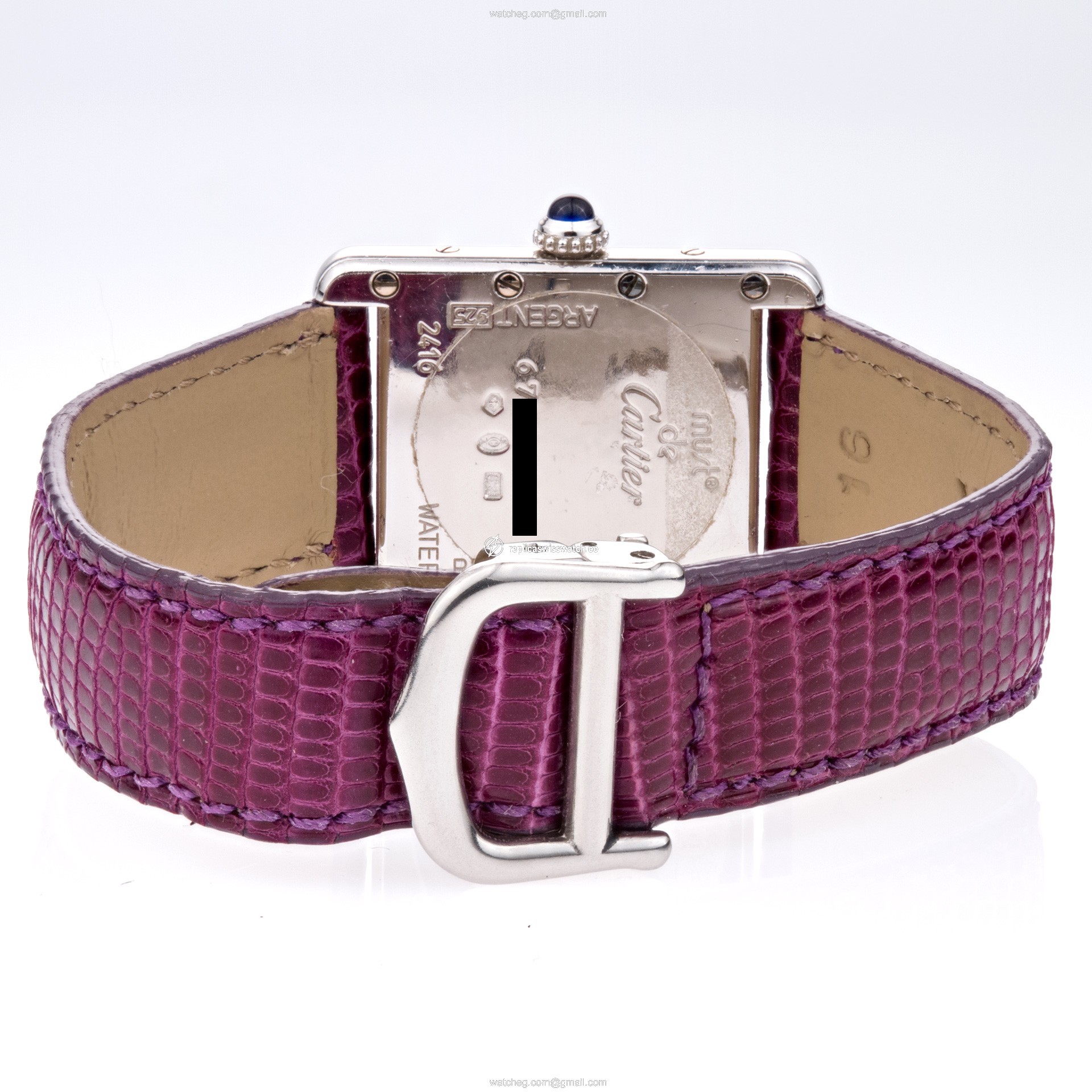 Cartier 2416 Tank Quartz Unisex Sterling Silver Replica