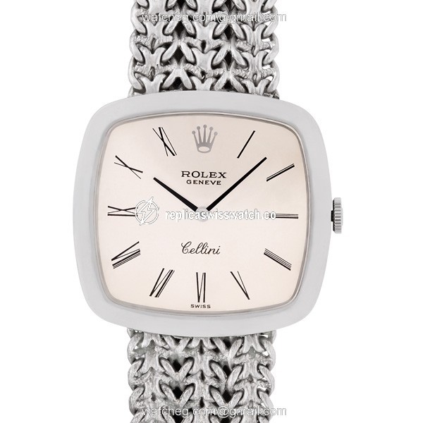 Rolex 3840 Cellini Manual Male 18k White Gold Replica