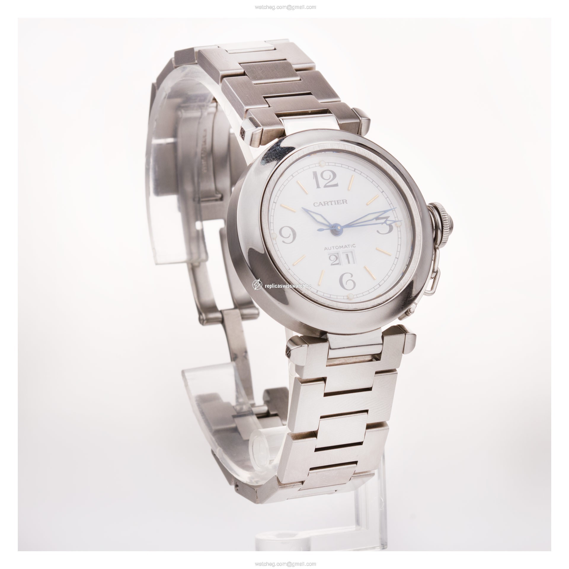 Cartier 2475 Pasha Automatic Unisex Stainless Steel Replica